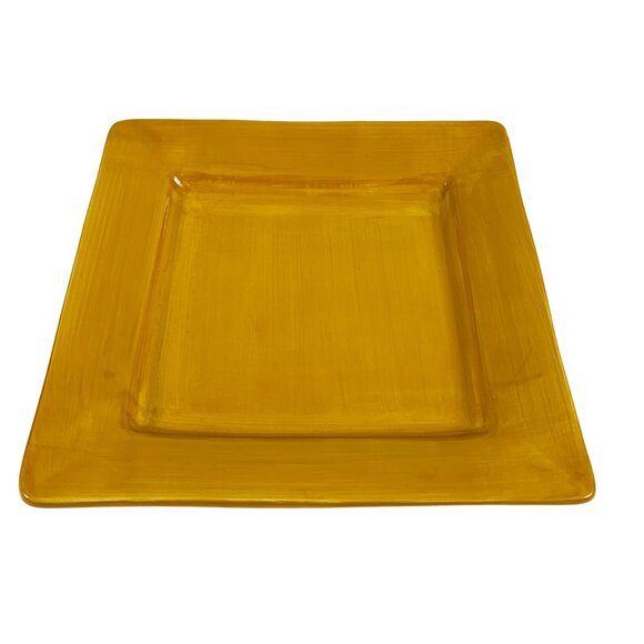 Pier 1 Imports Essential Colors Square Harvest Dinner Plates Set 2 Earthenware - Picture 6 of 16